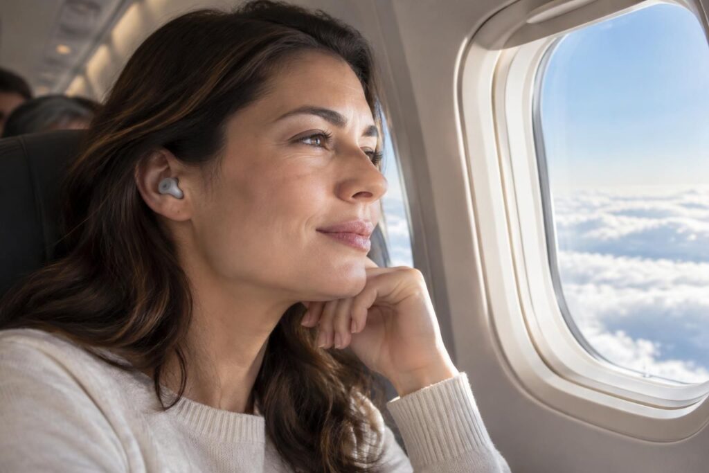 découvrez comment les bouchons d’oreille pour avion aident à réduire la pression et la douleur aux oreilles pendant le décollage et l’atterrissage.